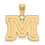 10k Gold LogoArt Montana State University Letter M Medium Pendant