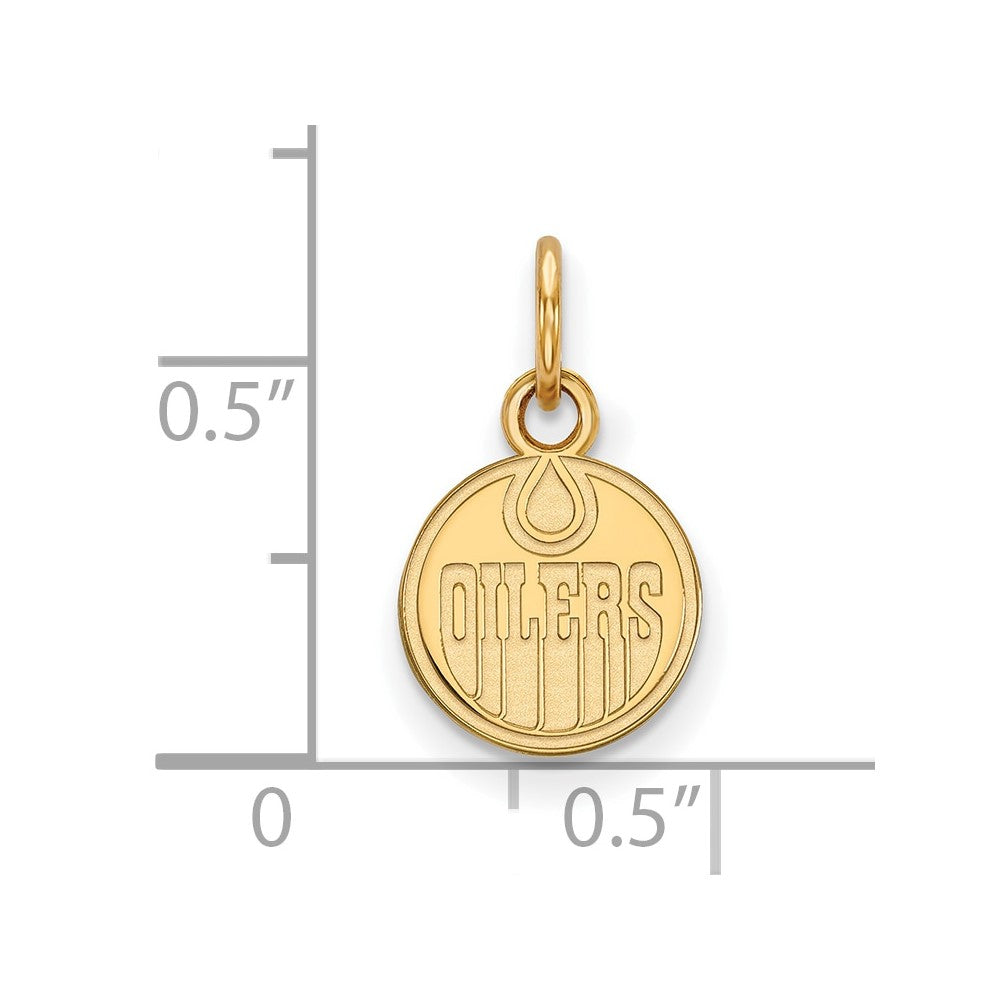 Sterling Silver Gold-plated NHL LogoArt Edmonton Oilers Extra Small Pendant
