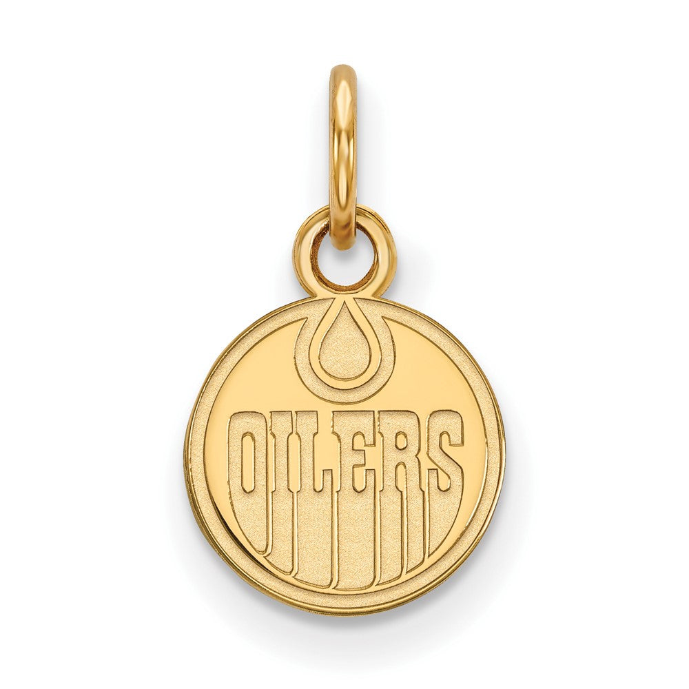 Sterling Silver Gold-plated NHL LogoArt Edmonton Oilers Extra Small Pendant