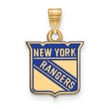 Sterling Silver Gold-plated NHL LogoArt New York Rangers Small Enameled Pendant