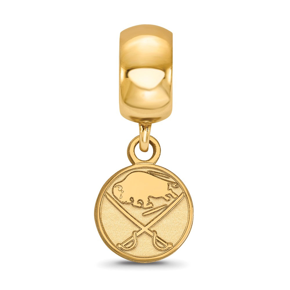 Sterling Silver Gold-plated NHL LogoArt Buffalo Sabres Extra Small Dangle Bead