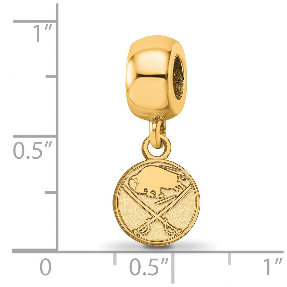 Sterling Silver Gold-plated NHL LogoArt Buffalo Sabres Extra Small Dangle Bead