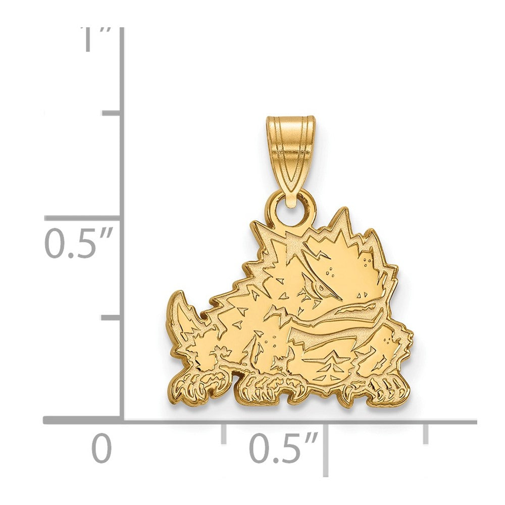14k Gold LogoArt Texas Christian University Horned Frog Small Pendant