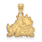 10k Gold LogoArt Texas Christian University Horned Frog Small Pendant