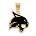 Sterling Silver Gold-plated LogoArt Texas State University Bobcat Large Enameled Pendant
