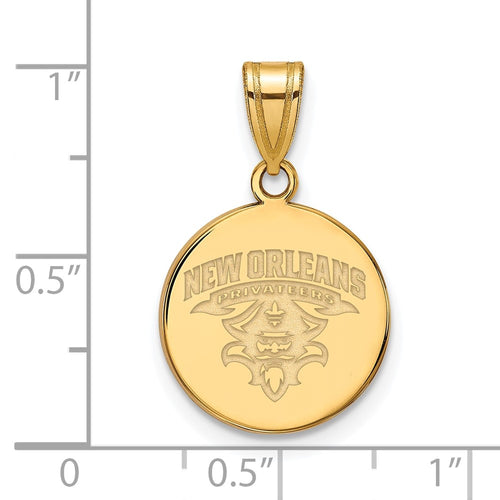 10k Gold LogoArt University of New Orleans U-N-O Medium Disc Pendant