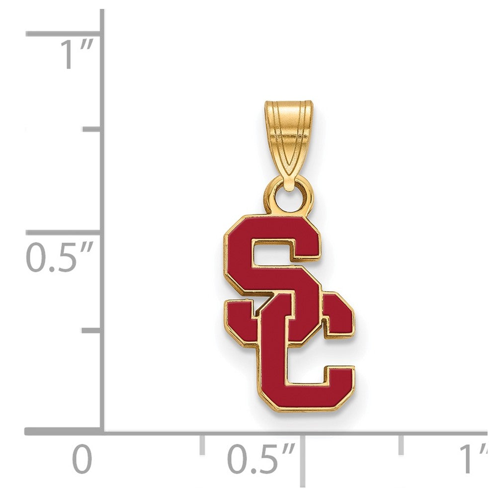 Sterling Silver Gold-plated University of Southern California S-C Small Enameled Pendant