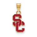 Sterling Silver Gold-plated University of Southern California S-C Small Enameled Pendant