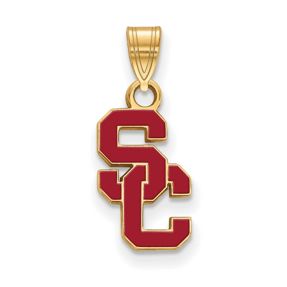 Sterling Silver Gold-plated University of Southern California S-C Small Enameled Pendant