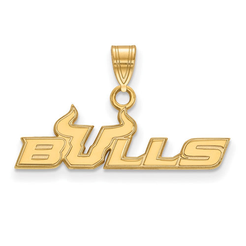 10k Gold LogoArt University of South Florida Bulls Small Pendant
