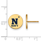 Sterling Silver Gold-plated LogoArt US Naval Academy Small Enameled Disc Post Earrings