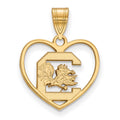 Sterling Silver Gold-plated LogoArt University of South Carolina Heart Pendant