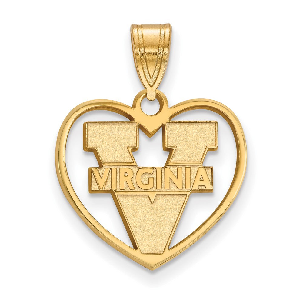 Sterling Silver Gold-plated LogoArt University of Virginia Heart Pendant