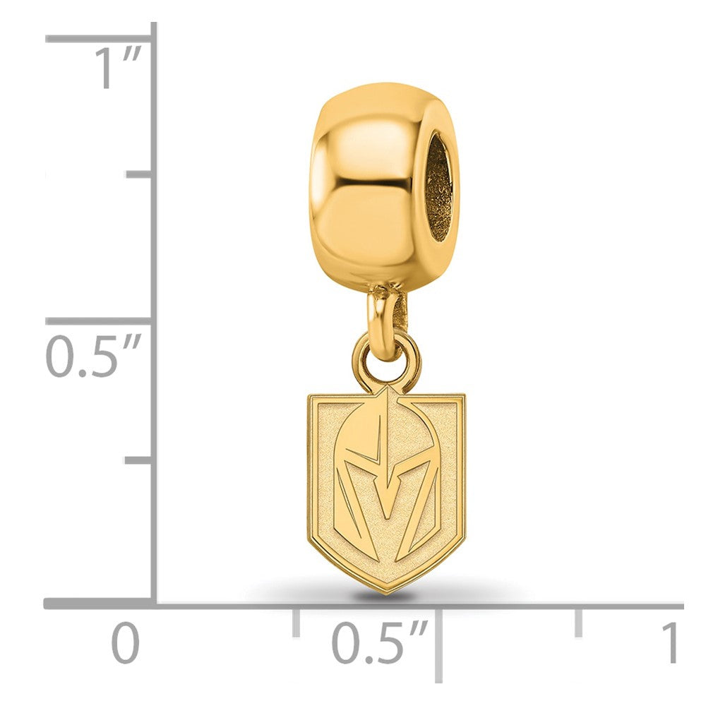 Sterling Silver Gold-plated NHL LogoArt NHL Vegas Golden Knights Extra Small Dangle Bead Charm