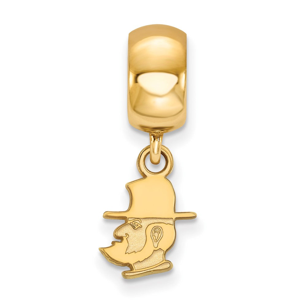 Sterling Silver Gold-plated LogoArt Appalachian State University Mountaineer Extra Small Dangle Bead Charm