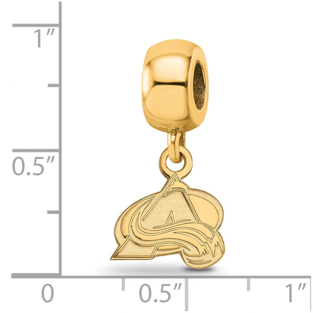 Sterling Silver Gold-plated NHL LogoArt Colorado Avalanche Letter A Extra Small Dangle Bead