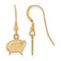 Sterling Silver Gold-plated NHL LogoArt Columbus Blue Jackets Extra Small Dangle Earrings