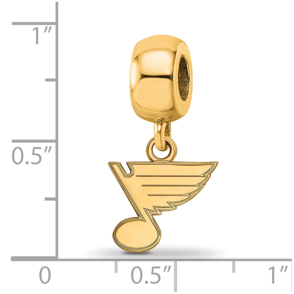 Sterling Silver Gold-plated NHL LogoArt St. Louis Blues Extra Small Dangle Bead Charm