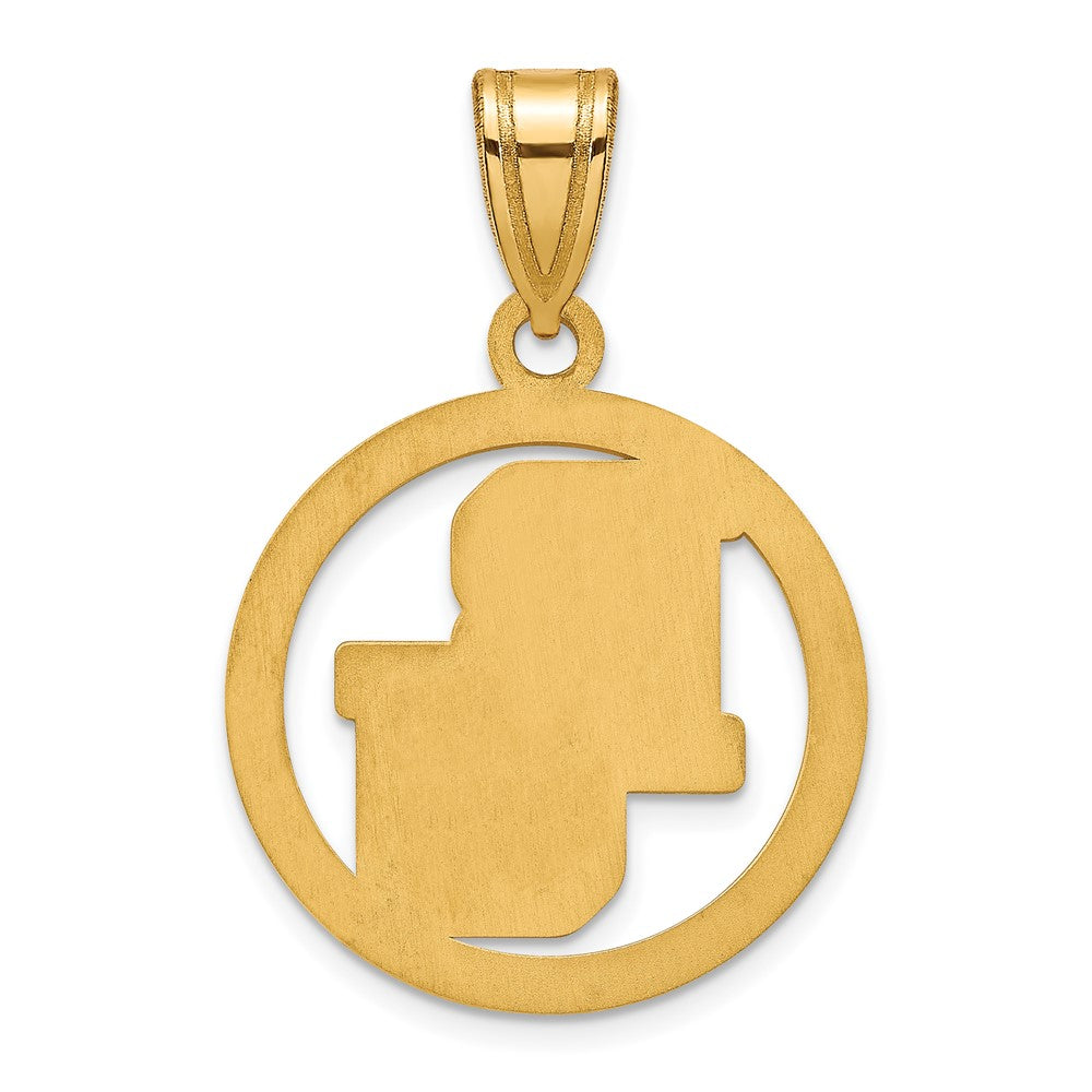Sterling Silver Gold-plated LogoArt Baylor University Bears Medium Circle Pendant