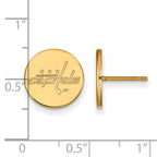 Sterling Silver Gold-plated NHL LogoArt Washington Capitals Small Disc Post Earrings