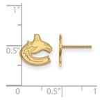 Sterling Silver Gold-plated NHL LogoArt Vancouver Canucks Extra Small Post Earrings