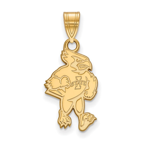 10k Gold LogoArt Iowa State University Cardinal Large Pendant