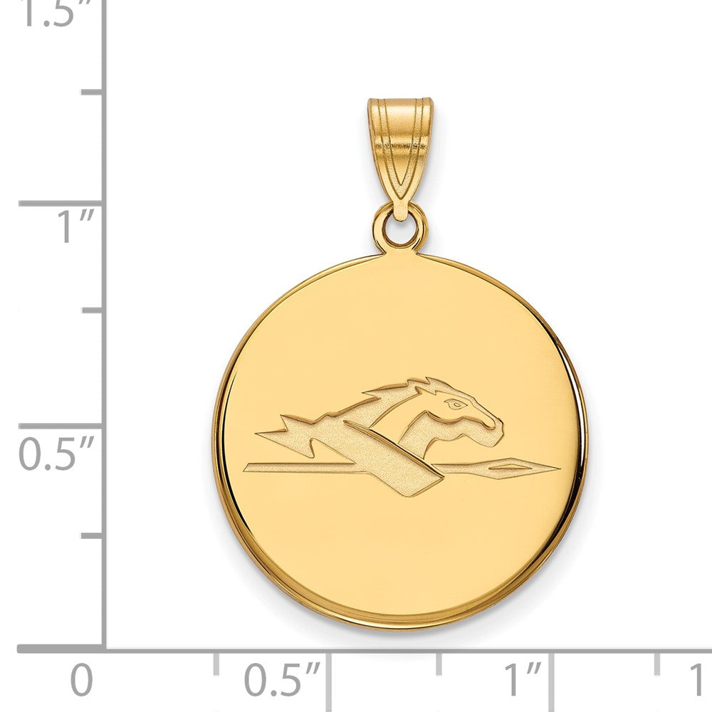 14k Gold LogoArt Longwood University Horse Large Disc Pendant