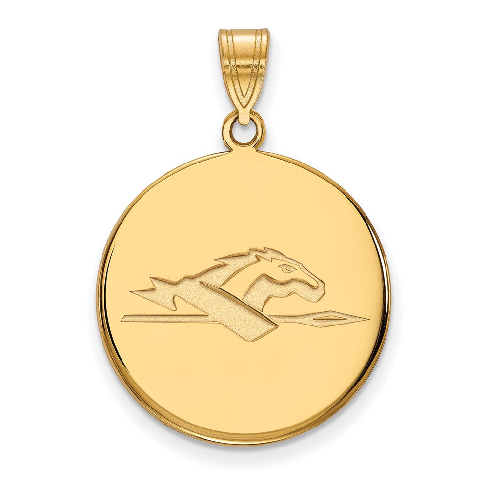 10k Gold LogoArt Longwood University Horse Large Disc Pendant