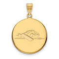 10k Gold LogoArt Longwood University Horse Large Disc Pendant