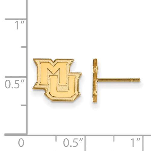 10k Gold LogoArt Marquette University M-U Extra Small Post Earrings