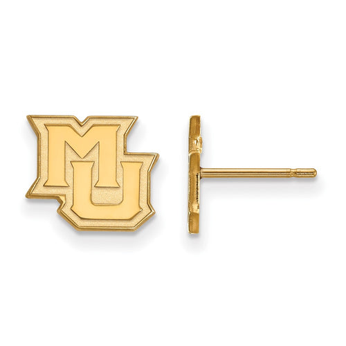 10k Gold LogoArt Marquette University M-U Extra Small Post Earrings