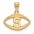 Sterling Silver Gold-plated LogoArt Michigan State University Letter S Football Pendant