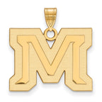 10k Gold LogoArt Montana State University Letter M Large Pendant
