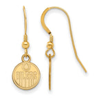 Sterling Silver Gold-plated NHL LogoArt Edmonton Oilers Extra Small Dangle Wire Earrings