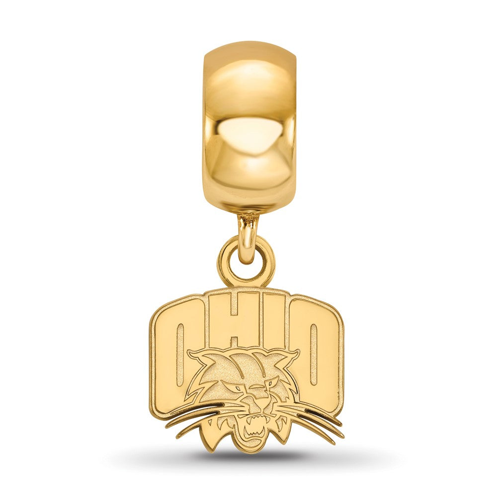 Sterling Silver Gold-plated LogoArt Ohio University Extra Small Dangle Bead Charm