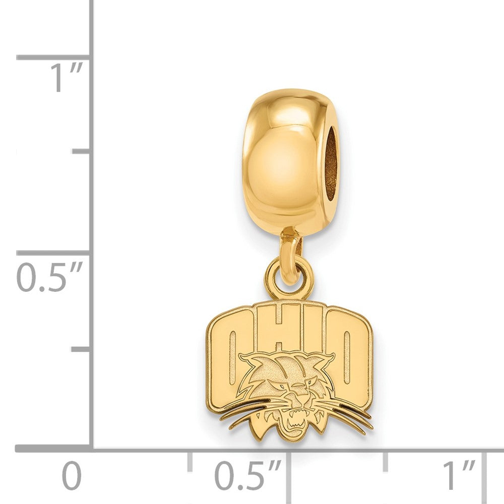 Sterling Silver Gold-plated LogoArt Ohio University Extra Small Dangle Bead Charm