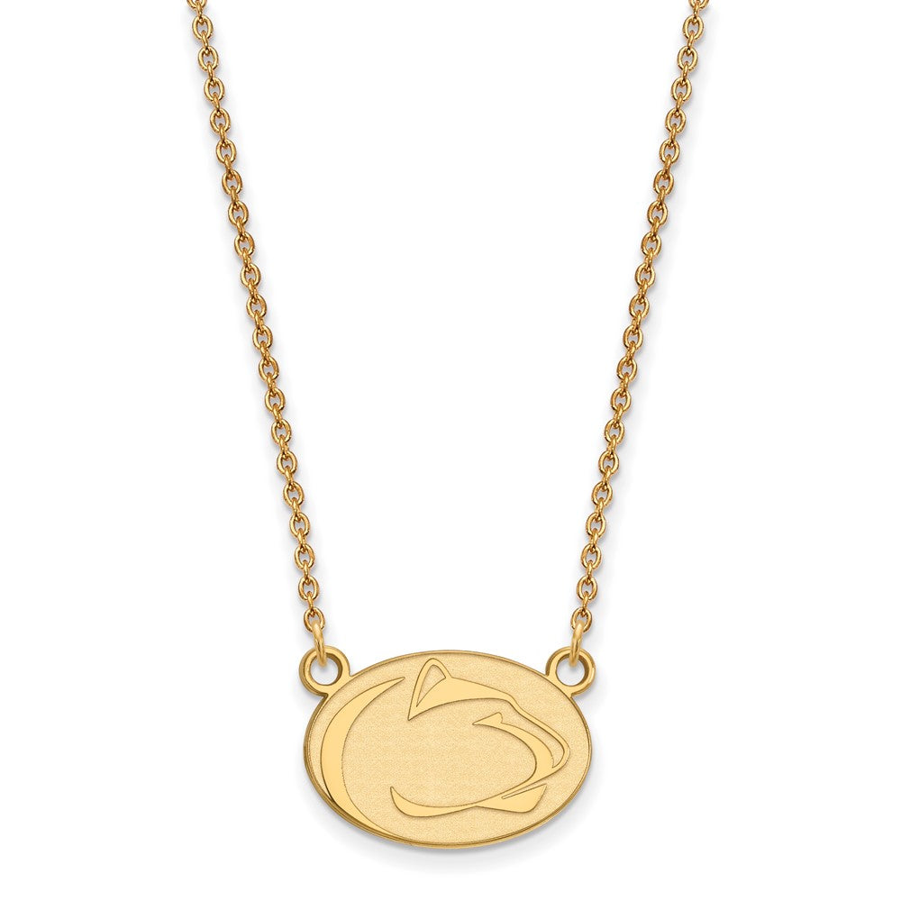10k Gold LogoArt Penn State University Lion Small Pendant 18 inch Necklace