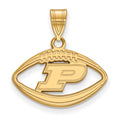 Sterling Silver Gold-plated LogoArt Purdue University Letter P Football Pendant