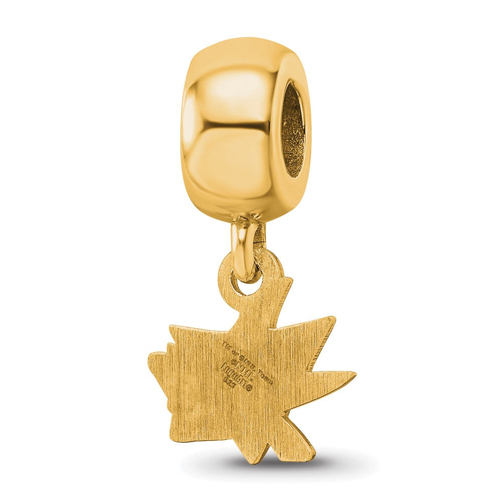 Sterling Silver Gold-plated NHL LogoArt San Jose Sharks Extra Small Dangle Bead Charm