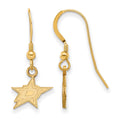 Sterling Silver Gold-plated NHL LogoArt Dallas Stars Extra Small Wire Dangle Earrings