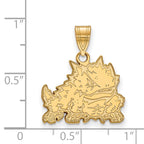 10k Gold LogoArt Texas Christian University Horned Frog Medium Pendant
