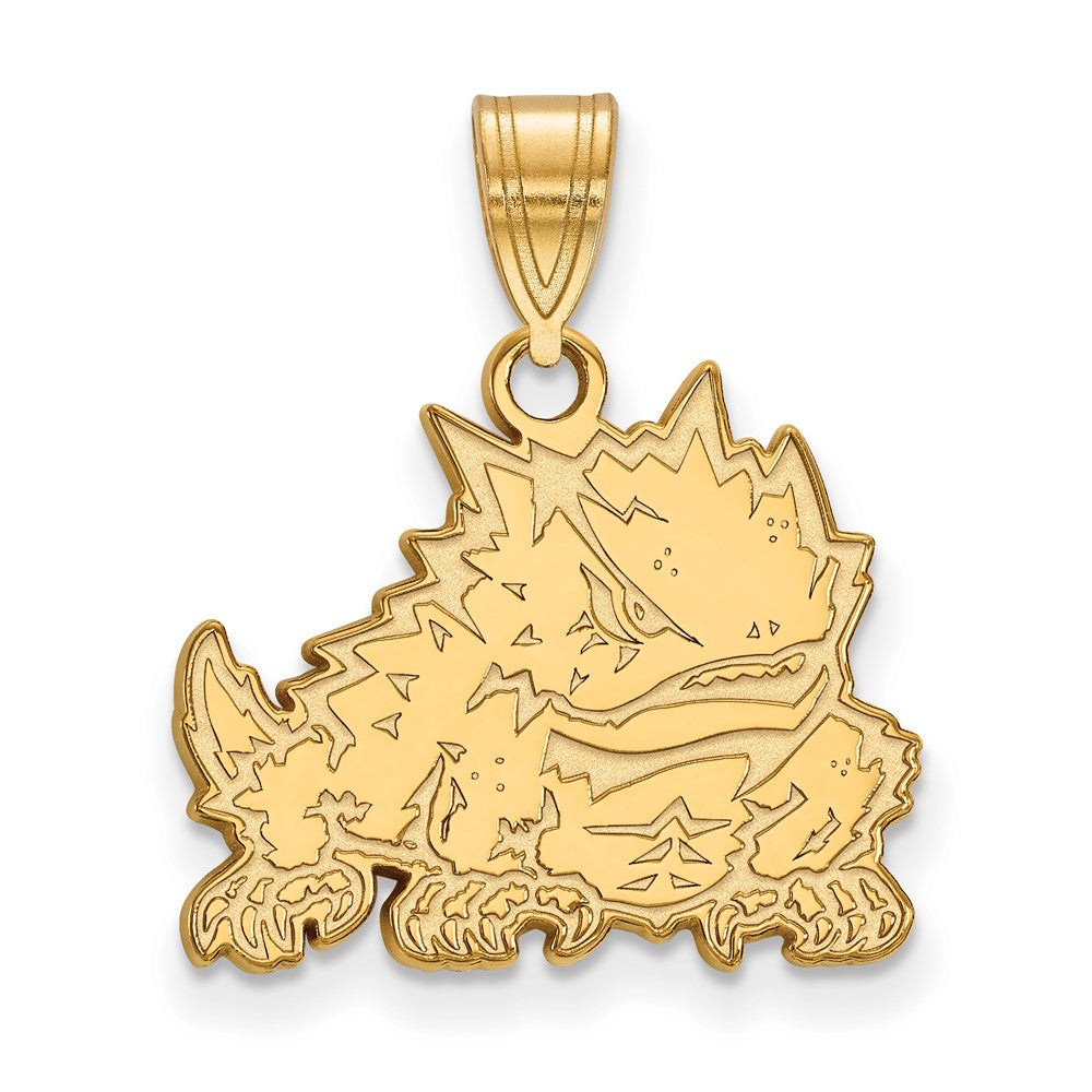 14k Gold LogoArt Texas Christian University Horned Frog Medium Pendant