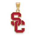 Sterling Silver Gold-plated University of Southern California S-C Large Enameled Pendant