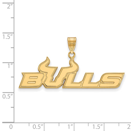 10k Gold LogoArt University of South Florida Bulls Large Pendant