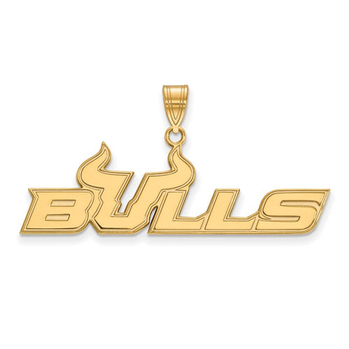 10k Gold LogoArt University of South Florida Bulls Large Pendant