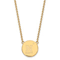 Sterling Silver Gold-plated LogoArt US Naval Academy Large Disc Pendant 18 inch Necklace
