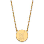 Sterling Silver Gold-plated LogoArt US Naval Academy Large Disc Pendant 18 inch Necklace