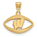 Sterling Silver Gold-plated LogoArt University of Wisconsin Football Pendant