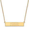 Sterling Silver Gold-plated NHL LogoArt NHL Vegas Golden Knights Small Bar 18 inch Necklace