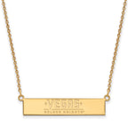 Sterling Silver Gold-plated NHL LogoArt NHL Vegas Golden Knights Small Bar 18 inch Necklace